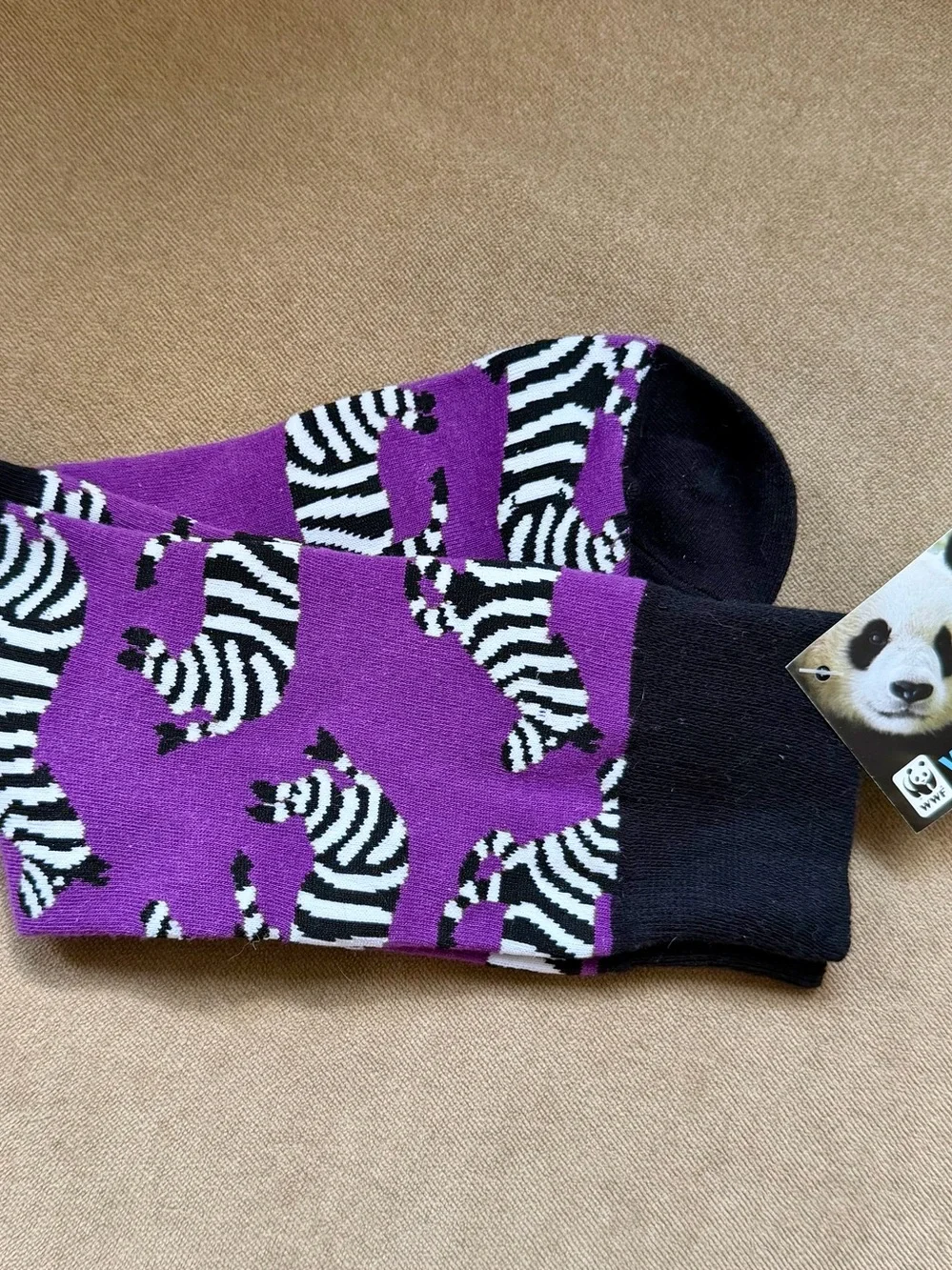 Purple Zebra Pattern Unisex Socks - WWF World Wildlife Fund